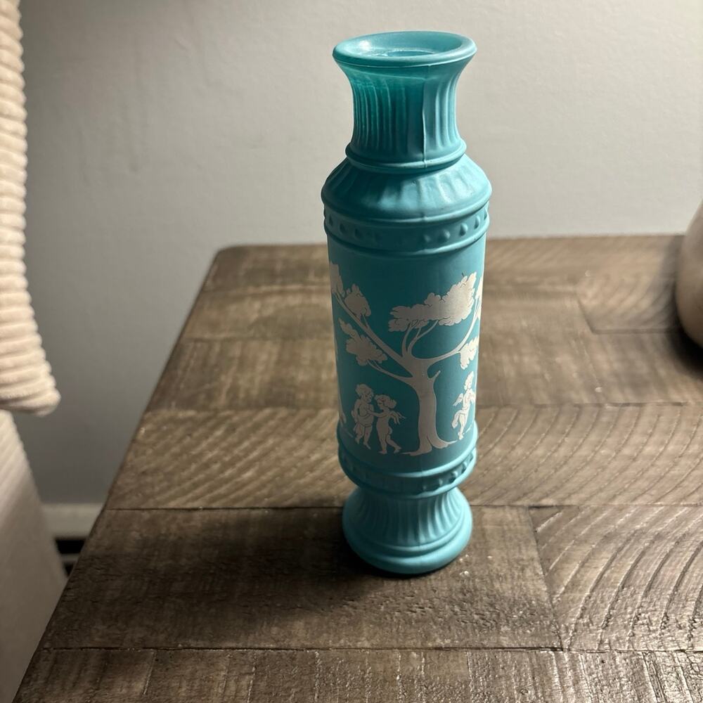 Vintage Avon Somewhere Cologne Blue Painted Bottle Antique Collector Item